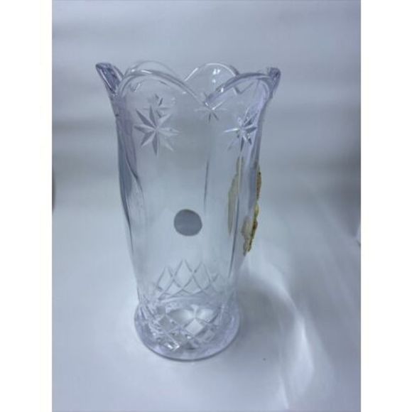 Bohemian 24% Lead Crystal Candle Chimney Globe With Golden Angel Czech Republic - Picture 4 of 7